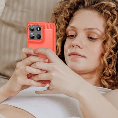 SKALO Motorola Moto G15 4G Armor Carbon Cover - Rød