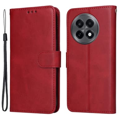 SKALO OnePlus 13R PU-læder Flip Cover - Rød