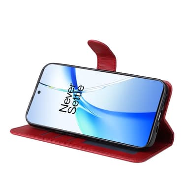 SKALO OnePlus 13R PU-læder Flip Cover - Rød