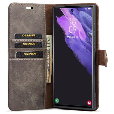 DG MING Samsung S22 Ultra 2-i-1 Magnet Pungetui - Grå
