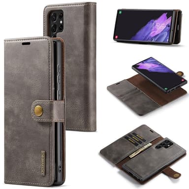 DG MING Samsung S22 Ultra 2-i-1 Magnet Pungetui - Grå