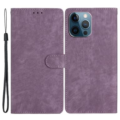 SKALO iPhone 15 Pro Max Flip Cover m. pung i PU-læder - Lilla