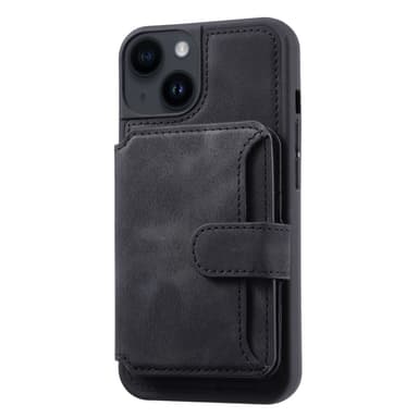 SKALO iPhone 15 Plus PU-læder Cover med Pung - Sort