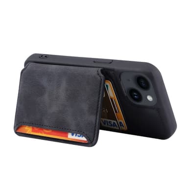 SKALO iPhone 15 Plus PU-læder Cover med Pung - Sort