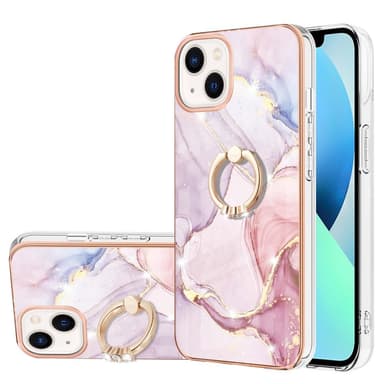SKALO iPhone 14 Plus Marmor TPU Cover med ring - #2