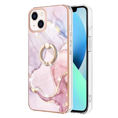 SKALO iPhone 14 Plus Marmor TPU Cover med ring - #2