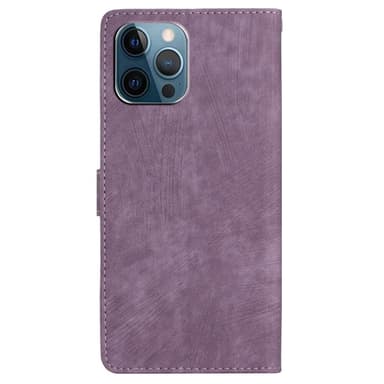 SKALO iPhone 15 Pro Max Flip Cover m. pung i PU-læder - Lilla