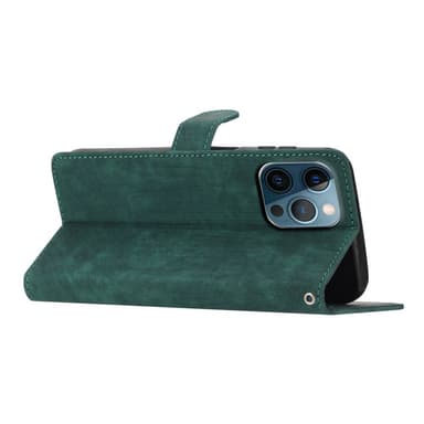 SKALO iPhone 15 Pro Max Flip Cover m. pung i PU-læder - Grøn