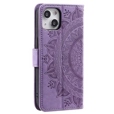 SKALO iPhone 15 Mandala Flip Cover - Lilla