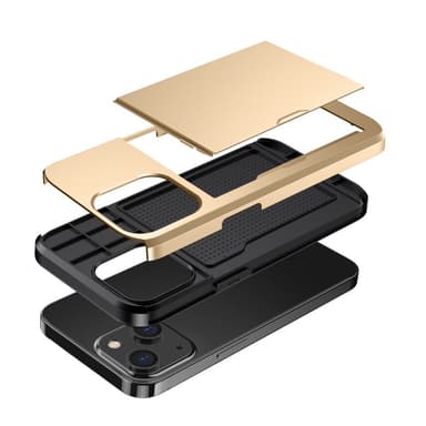SKALO iPhone 14 Plus Armor Cover kortholder - Guld