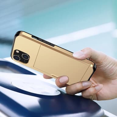 SKALO iPhone 14 Plus Armor Cover kortholder - Guld