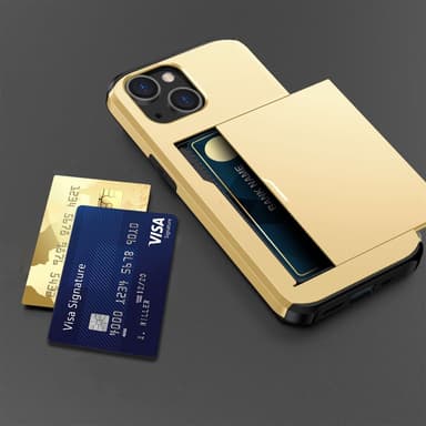 SKALO iPhone 14 Plus Armor Cover kortholder - Guld