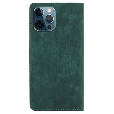 SKALO iPhone 15 Pro Max Flip Cover m. pung i PU-læder - Grøn