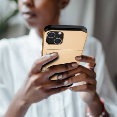 SKALO iPhone 14 Plus Armor Cover kortholder - Guld