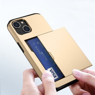 SKALO iPhone 14 Plus Armor Cover kortholder - Guld