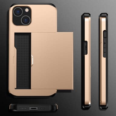 SKALO iPhone 14 Plus Armor Cover kortholder - Guld