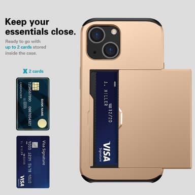 SKALO iPhone 14 Plus Armor Cover kortholder - Guld