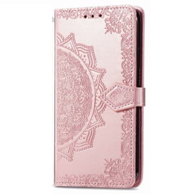 SKALO iPhone 14 Mandala Flip Cover - Rosa guld