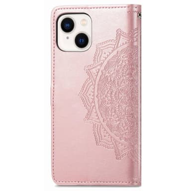 SKALO iPhone 14 Mandala Flip Cover - Rosa guld
