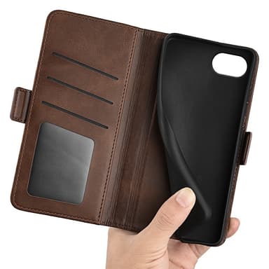 SKALO iPhone 16e Premium ID Flip Cover - Brun