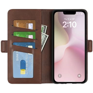 SKALO iPhone 16e Premium ID Flip Cover - Brun