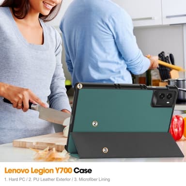 SKALO Lenovo Legion Tab 3rd Gen Trifold Cover - Grøn