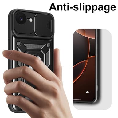 SKALO iPhone 16e Armor Metallring Kameraslider Cover - Blå