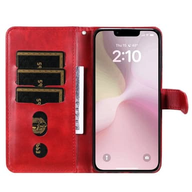 SKALO iPhone 16e Klassisk lynlås Flip Cover - Rød