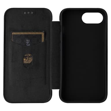 SKALO iPhone 16e Carbon Fiber Flip Cover - Sort