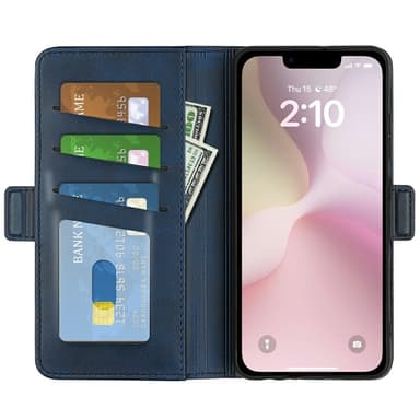 SKALO iPhone 16e Premium ID Flip Cover - Blå