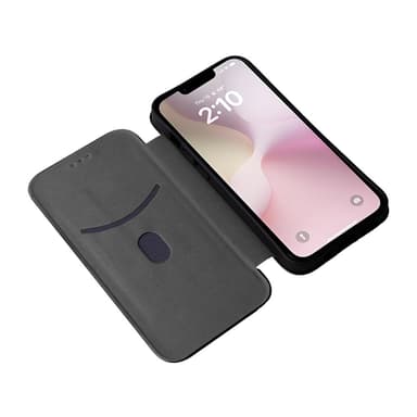 SKALO iPhone 16e Carbon Fiber Flip Cover - Sort
