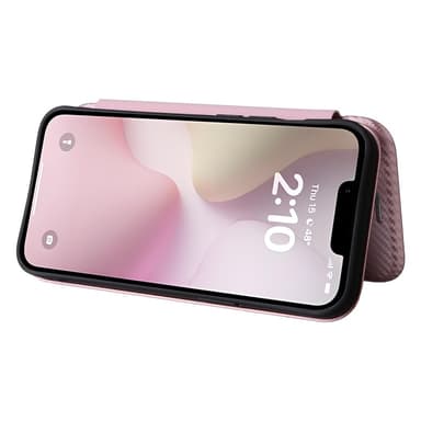 SKALO iPhone 16e Carbon Fiber Flip Cover - Rosa guld