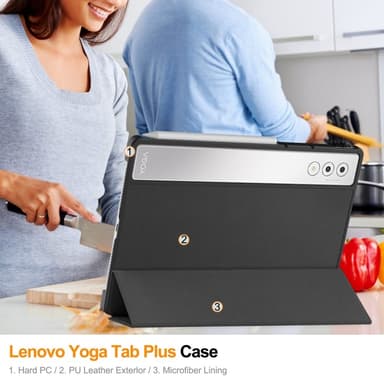SKALO Lenovo Yoga Tab Plus Trifold Cover - Sort