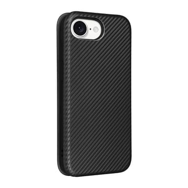 SKALO iPhone 16e Carbon Fiber Flip Cover - Sort