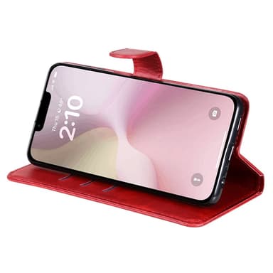SKALO iPhone 16e Klassisk lynlås Flip Cover - Rød