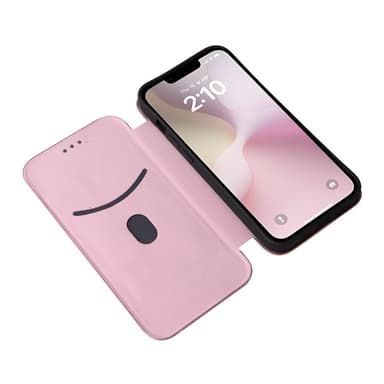 SKALO iPhone 16e Carbon Fiber Flip Cover - Rosa guld
