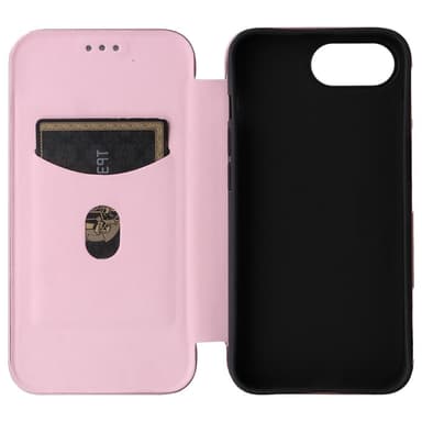 SKALO iPhone 16e Carbon Fiber Flip Cover - Rosa guld