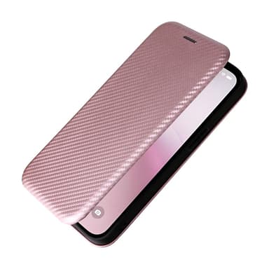 SKALO iPhone 16e Carbon Fiber Flip Cover - Rosa guld