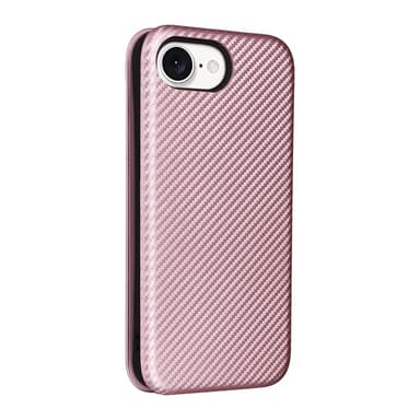 SKALO iPhone 16e Carbon Fiber Flip Cover - Rosa guld