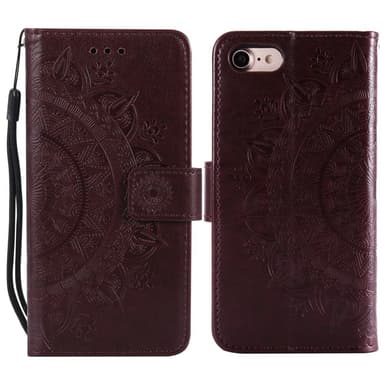 SKALO iPhone 16e Mandala Flip Cover - Brun