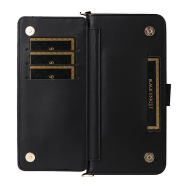 SKALO Asus Zenfone 12 Ultra 5G PU-læder Big Wallet Axelrem Flip Cover - Sort