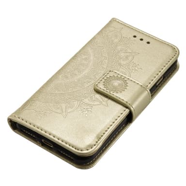 SKALO iPhone 16e Mandala Flip Cover - Guld