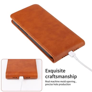 SKALO iPhone 16e Vertikalt PU-læder cover Cover - Sort