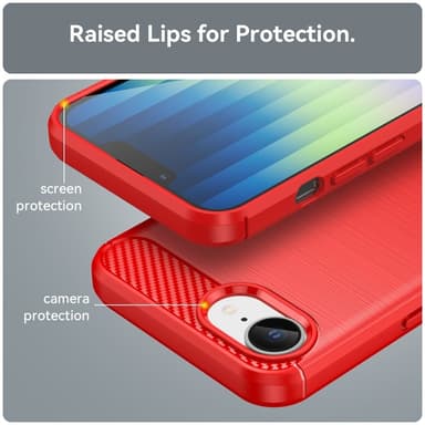 SKALO iPhone 16e Armor Carbon Cover - Rød