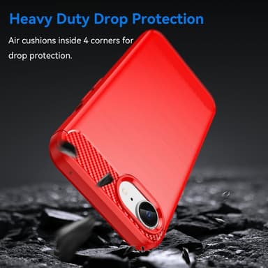 SKALO iPhone 16e Armor Carbon Cover - Rød