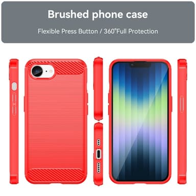 SKALO iPhone 16e Armor Carbon Cover - Rød