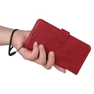 SKALO iPhone 16e PU-læder Flip Cover - Rød