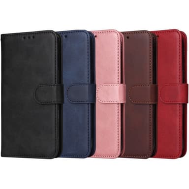 SKALO iPhone 16e PU-læder Flip Cover - Rød