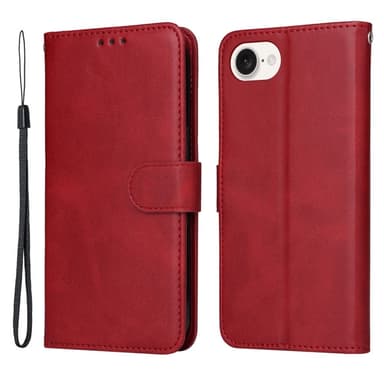 SKALO iPhone 16e PU-læder Flip Cover - Rød