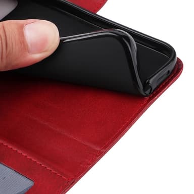 SKALO iPhone 16e PU-læder Flip Cover - Rød